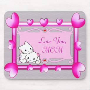 Kätzchen in Hörrahmen - Muttertagsgeschenk Mousepad