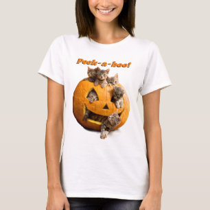 Kätzchen in Jack-o-Lantern T-Shirt