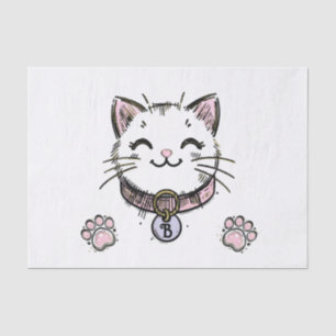 Kätzchen Katze Rosa Lila Gold Geburtstagsfeier Seidenpapier