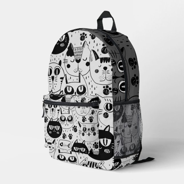 Kätzchen Katzen Gesichter Rucksack (Rückseitige Ecke Rechts)