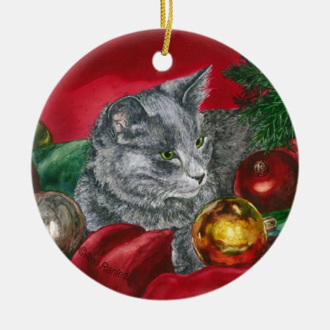 Kätzchen, Katzen-Verzierung - "Zuhause für die Keramik Ornament (Vorne)