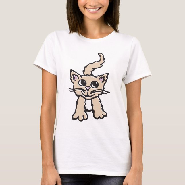 Kätzchen-/Katzengraphik-T - Shirt (Vorderseite)