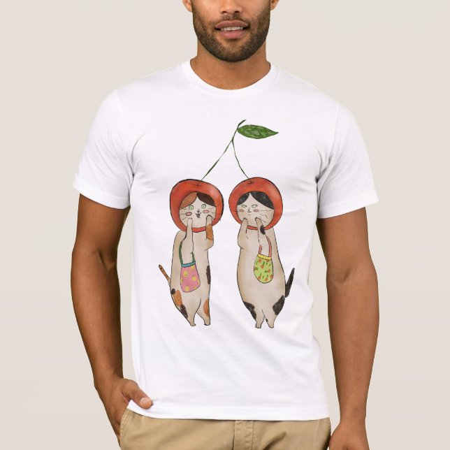 Kätzchen Kirschen T-Shirt (Vorderseite)
