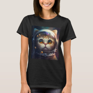 Kätzchen Kosmischer Anzug Weltraum Katzen Astronau T-Shirt