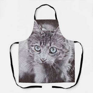 Kätzchen Liebe Niedliche Katzenkatze mit leuchtend Schürze