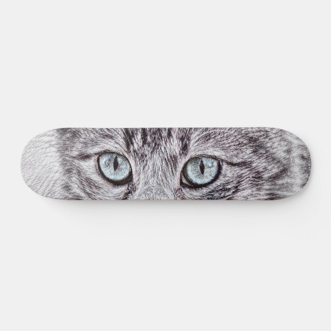 Kätzchen Liebe Niedliche Katzenkatze mit leuchtend Skateboard (Horizontal)