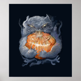 ** Kätzchen mit Kürbis ** Poster