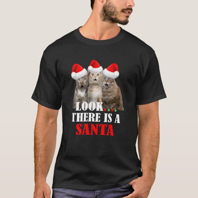 Kätzchen mit Weihnachtsmannmützen T-Shirt Funny Ch (Vorderseite)