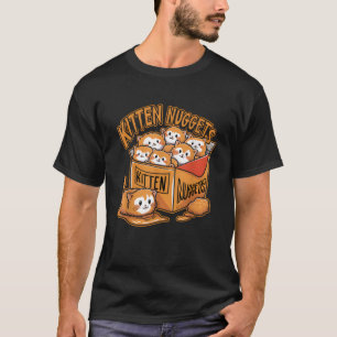 Kätzchen-Nuggets Lebensmittel-Wortspiel Katzenlieb T-Shirt