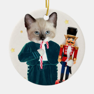 Kätzchen-Nussknacker-Verzierung Keramik Ornament
