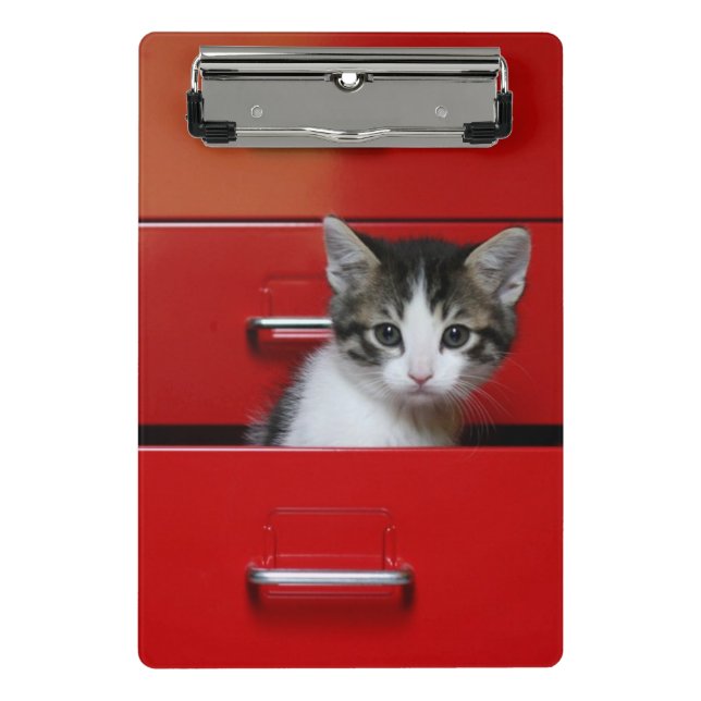 Kätzchen-Spähen Mini Klemmbrett (Vorderseite)