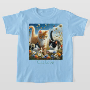 Kätzchen spielen im Garten Katzenliebhaber  T-Shirt