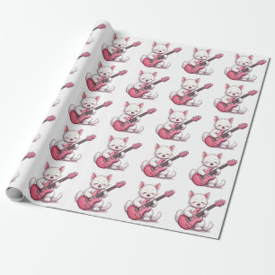 Kätzchen spielt Gitarre Geschenkpapier