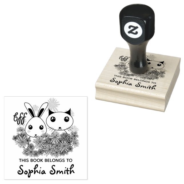 Kätzchen und Bunny Girls Kinder Dieses Buch gehört Gummistempel (Stempel)