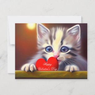 Kätzchen und Herzkinder Valentine Feiertagskarte
