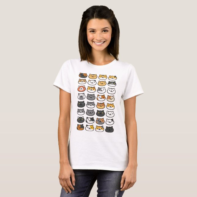 Kätzchen-und Kätzchen-niedliches Katzen-T-Shirt T-Shirt (Vorne ganz)