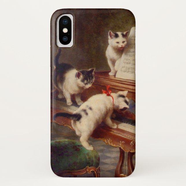 Kätzchen und Klavier Case-Mate iPhone Hülle (Rückseite)