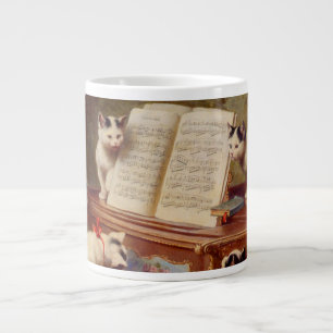 Kätzchen und Klavier Jumbo-Tasse