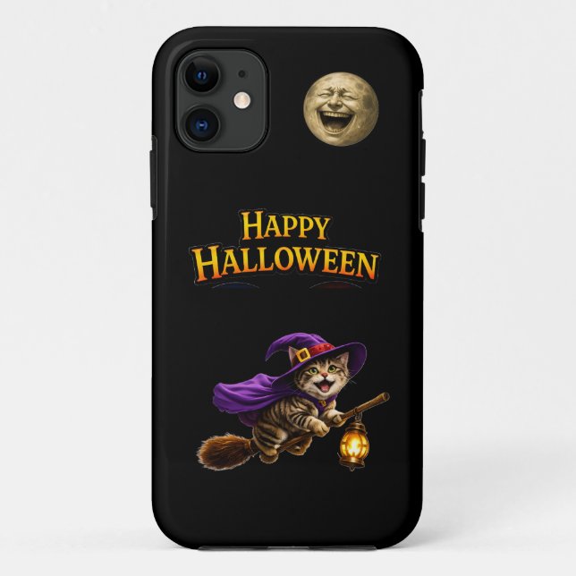 Kätzchen und lachender Mond wunderlicher glücklich Case-Mate iPhone Hülle (Rückseite)