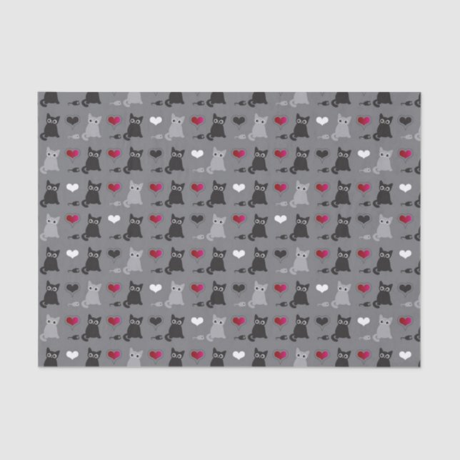 Kätzchen- und Mäusemuster Seidenpapier (Vorderseite)