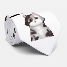 Kätzchen und schwarze Paws Necktie