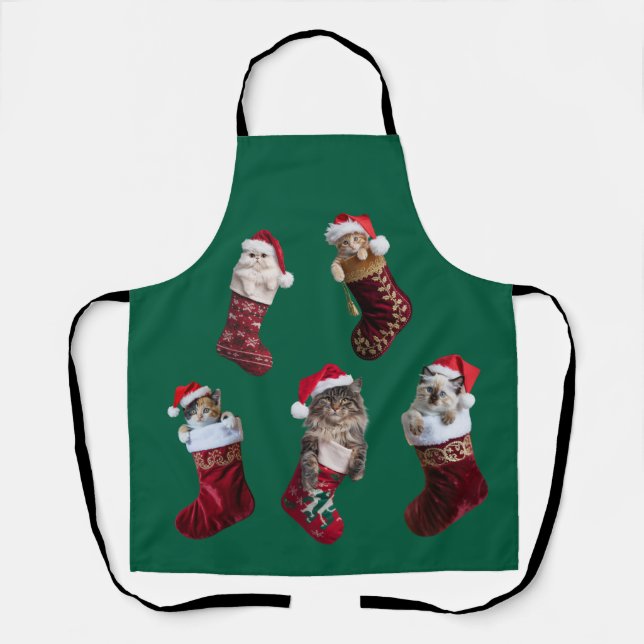 Kätzchen-Weihnachtsstrumpf-Schürze Schürze (Vorderseite)