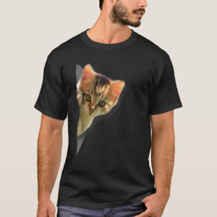 Kätzchen zerrissen Stoff Katze Katzenbesitzer T-Shirt