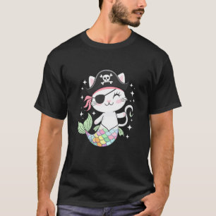 Kätzchenbesitzer Piraten Meerjungfrau Katzenliebha T-Shirt