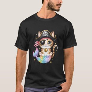 Kätzchenbesitzer Piraten Meerjungfrau Katzenliebha T-Shirt