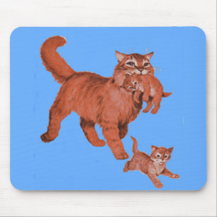 Kätzchenmama der 50er und kleine Kätzchen Mousepad