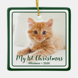 Kätzchens 1. Weihnachten 2 Foto Keramikornament