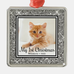 Kätzchens 1. Weihnachtsfoto Ornament Aus Metall