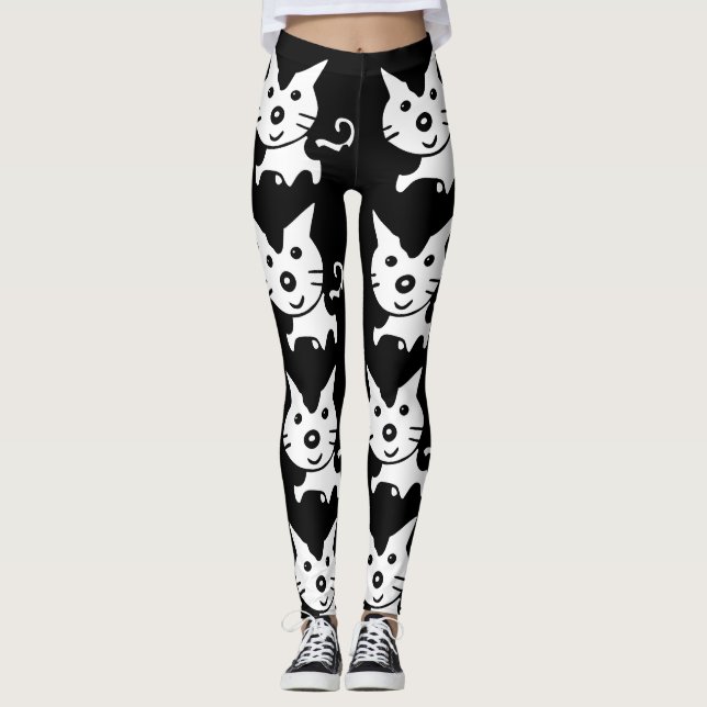 KATZDRUCK-JUGENDPANTE SCHWARZ LEGGINGS (Vorderseite)