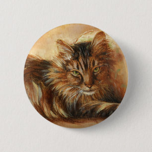 Katze 0005 auf Kissen-Knopf Button