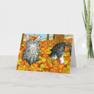 Katze 441 Herbst Herbst lustige Grußkarte Karte