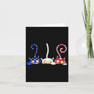 Katze 4. Juli Amerikanische Flagge Red White Blue Karte