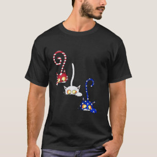 Katze 4. Juli Amerikanische Flagge Red White Blue T-Shirt