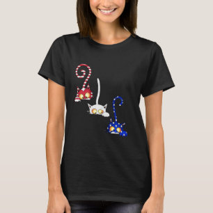 Katze 4. Juli Amerikanische Flagge Rot Weiß Blau F T-Shirt