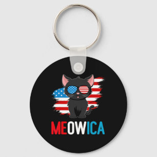 Katze 4. Juli Meowica Patriotic Kitten Amerikaner Schlüsselanhänger