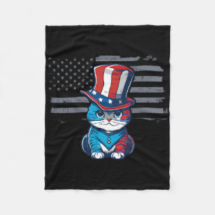 Katze 4. Juli T-Shirt US-Flagge Patriotisch Amerik Fleecedecke