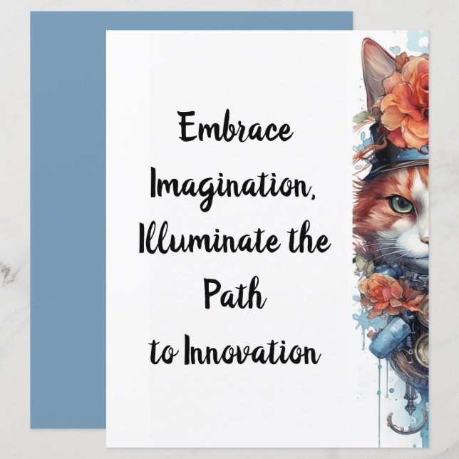 Katze 4 Kitten mit Rose Aquarell (Vorne/Hinten)