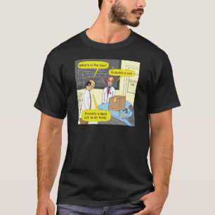 Katze 505 im Kastenphysik-Cartoon T-Shirt