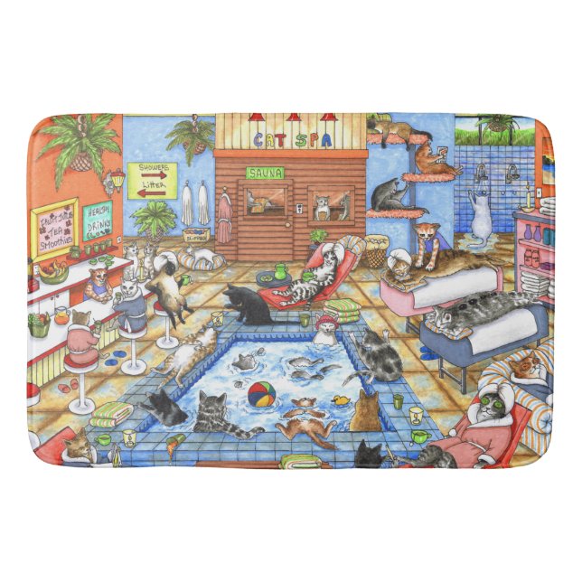 Katze 635 Katzenkatze Wellness-Center Badematte (Vorderseite)
