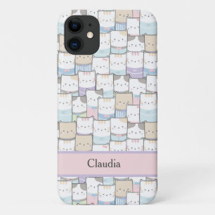 Katze Abstrakt Ihren Namen Lila Rosa Niedlich Case-Mate iPhone Hülle