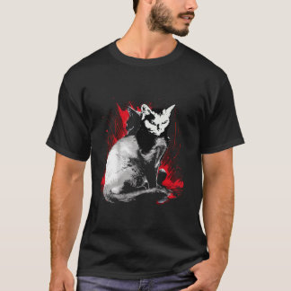Katze Abstrakte Katze im Inneren Selfs Tierische N T-Shirt