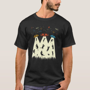 Katze Alien Entführung Kätzchen Kitty UFO Lustiger T-Shirt