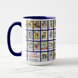 Katze Alphabet, Louis Wain Tasse