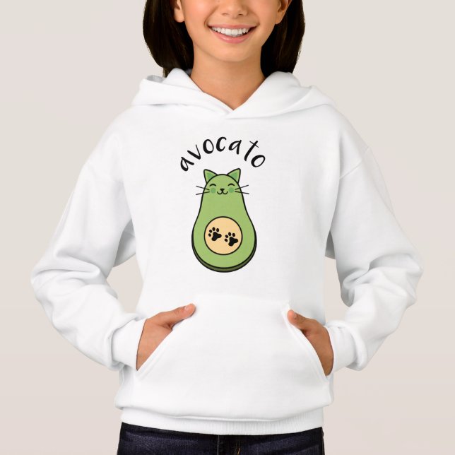Katze als Avocado avocato Hoodie (Vorderseite)