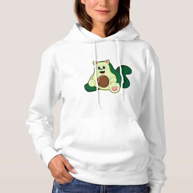Katze als Avocado Hoodie (Vorderseite)