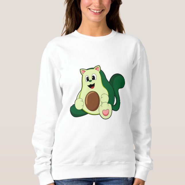 Katze als Avocado Sweatshirt (Vorderseite)